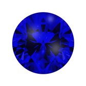 Quiges - Eligo Verwisselbaar Glas geslepen 12 mm Rond Zirkonia Donker Blauw voor Zilveren Ring - 12 mm - ER12R014