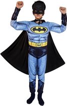 Vleermuis verkleedpak kinderen Luxe kostuum Vleermuis pak + cape en masker superheld 116-122 (M) + tas/sleutel hanger verkleedkleding