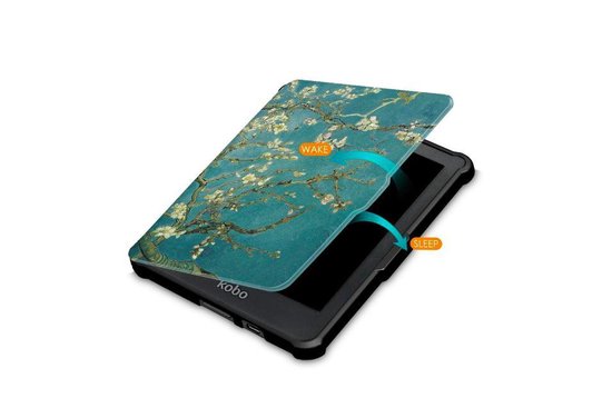 - Kobo Clara HD Cover Met Magnetische Sluiting en Auto Sleep Functie - Origami - Amandelbloesem van Gogh - Limited Edition - High Quality