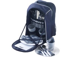 Lupine - Picknicktas - Picknickmand - 4 personen - Grote Koeltas - Inclusief Servies Snijplank Servetten