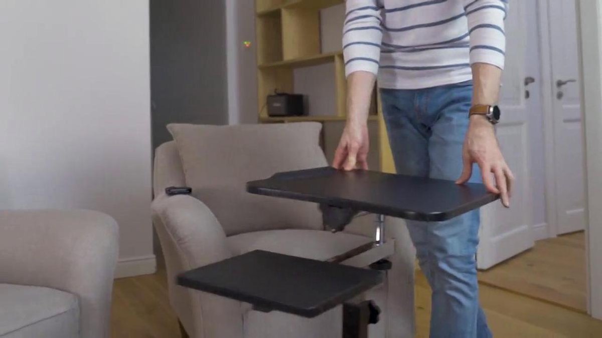 Tatkraft JOY Ergonomische Verstelbare Laptoptafel op Wielen - Zwart