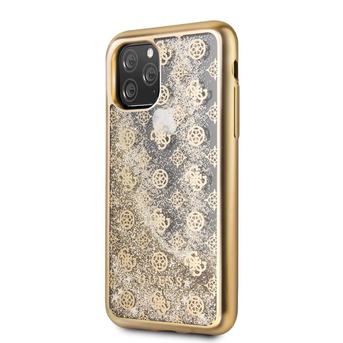 Goud hoesje van Guess - Backcover - Glitter - iPhone 11 Pro - 4G Peony - GUHCN58PEOLGGO