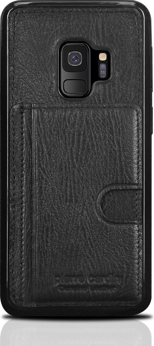 Zwart hoesje van Pierre Cardin - Backcover - Stijlvol - Leer - Galaxy S9 - Luxe cover