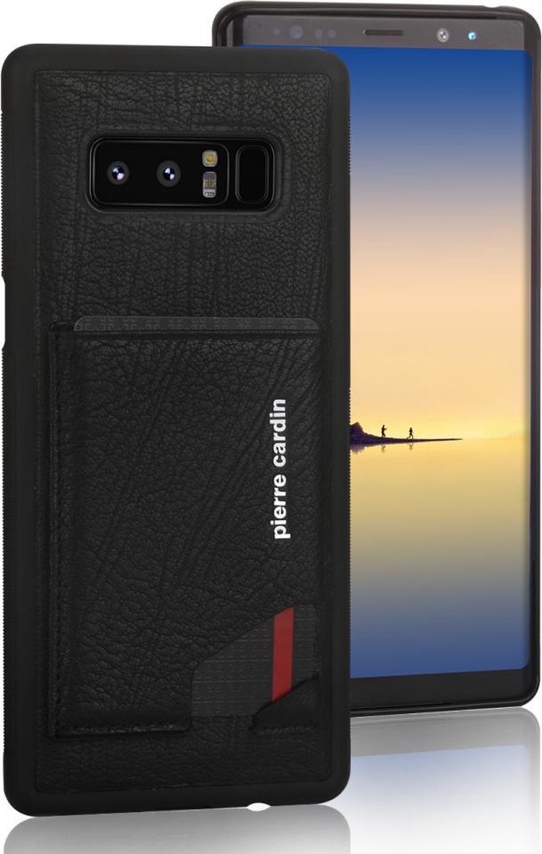 Pierre Cardin Galaxy Note 8 mobiel hoesje - Backcover - Stijlvol - Leer - Zwart - Luxe cover