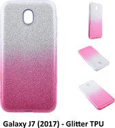 Kleurovergang Roze Glitter TPU Achterkant voor Samsung Galaxy J7 (2017) (J730F)