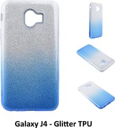 Kleurovergang Blauw Glitter TPU Achterkant voor Samsung Galaxy J4 (J400F)