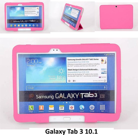 Book Case Tablet voor Samsung Tab 3 10.1 - Roze | bol.com