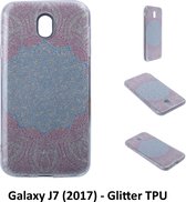 Uniek motief Glitter flower TPU Achterkant voor Samsung Galaxy J7 (2017) (J730F)- 8719273282861