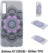 Uniek motief Glitter flower TPU Achterkant voor Samsung Galaxy A7 (2018) (A750)- 8719273282953