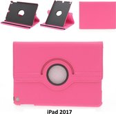 Apple iPad 9.7 (2017) en Apple iPad 9.7 (2018) Roze 360 graden draaibare hoes - Book Case Tablethoes- 8719273266083