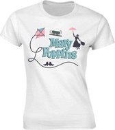 Disney Mary Poppins Dames Tshirt -S- Logos Wit