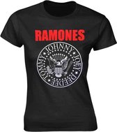 Ramones Dames Tshirt -XXL- Red Text Seal Logo Zwart