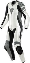 Dainese Killalane Perforated Lady Pearl White Charcoal Gray Black 1 Piece Motorcycle Suit 40