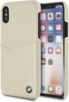 Bruin hoesje BMW - Backcover - Leer - Leer en TPU - iPhone X-Xs - Met pashouder