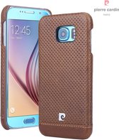 Bruin hoesje Pierre Cardin - Backcover - Stijlvol - Leer - voor Galaxy S6 - Luxe cover