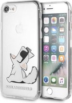 Transparant hoesje van Karl Lagerfeld - Backcover - iPhone 7-8 - Choupette Sunglasses - Siliconen rand