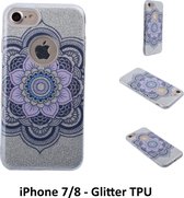Uniek motief Glitter flower TPU Achterkant voor Apple iPhone 7/8- 8719273282410