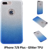 Kleurovergang Blauw Glitter TPU Achterkant voor Apple iPhone 7/8 Plus