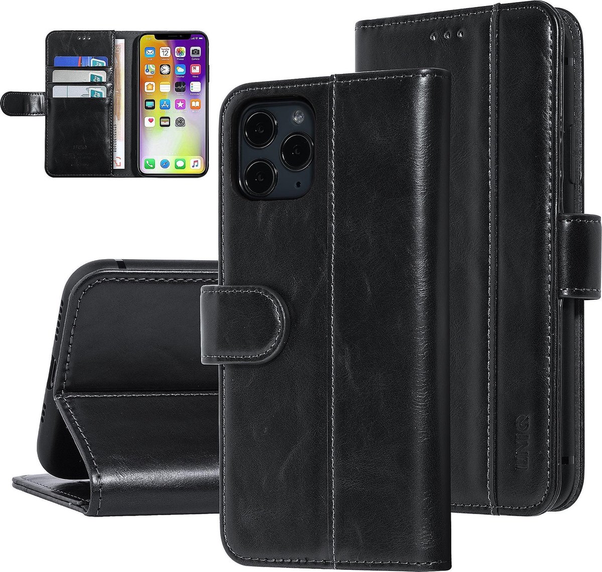 UNIQ Accessory DonkerGroen hoesje iPhone Xs Max - Book Case - Zachte huid