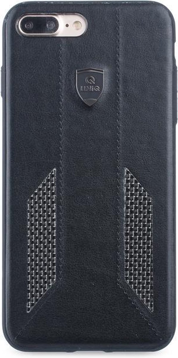 UNIQ Accessory iPhone 7-8 Plus Kunstleer Hard Case Back cover - Zwart- 8719273284131