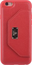 UNIQ Accessory iPhone 6/6S Kunstleer portemonnee Hard Case Back cover - Rood