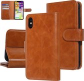 UNIQ Accessory iPhone X-Xs Booktype hoesje Zachte huid - Pasjeshouder 9 pasjes - DonkerBruin