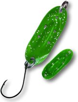 Trout Spoon Hole - 2,4g - Green/Glitter - 10 Pieces