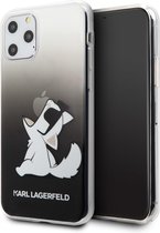 Zwart hoesje van Karl Lagerfeld - Backcover - Choupette - iPhone 11 Pro - Glasses - KLHCN58CFNRCBK