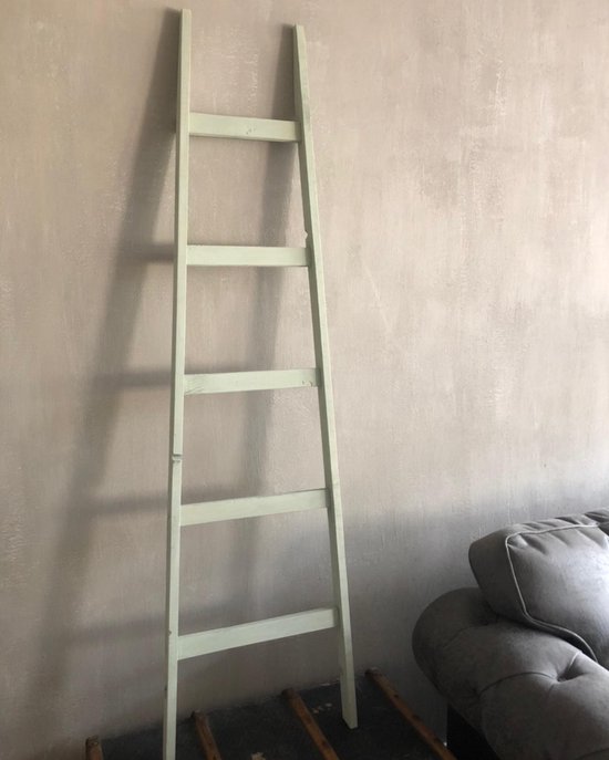 Stoere olijfgroene decoratie ladder