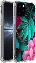 Apple iPhone XR - Transparant/Roze TPU Tropical Forest Flowers hoesje