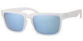 Transparante sport  zonnebril | Dames/unisex | zilverkleurige lens
