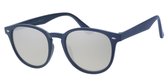Blauwe wayfarer  zonnebril | Dames/unisex | zilverkleurige lens