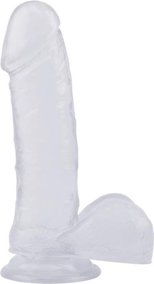 Dildo met zuignap 19, 5 cm - transparant
