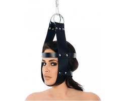 Rimba - Bondage Suspension Masker Met Ringen En Kinband - Zwart