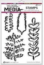 Ranger • Dina Wakley media cling stamp scribbled branches