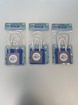 Cadeautasjes set met leuke tekst en opdruk (blauw/zilver) - set van 3 keer 3 stuks in diverse formaten