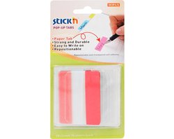 Stick'n Bladwijzers - Index tabs - extra stevig - 38x50mm - Rood - 10 tabs in houder