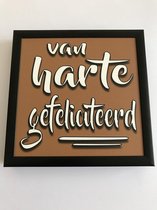 Fotolijst met tekst – Van harte gefeliciteerd  - 13 x 13 cm