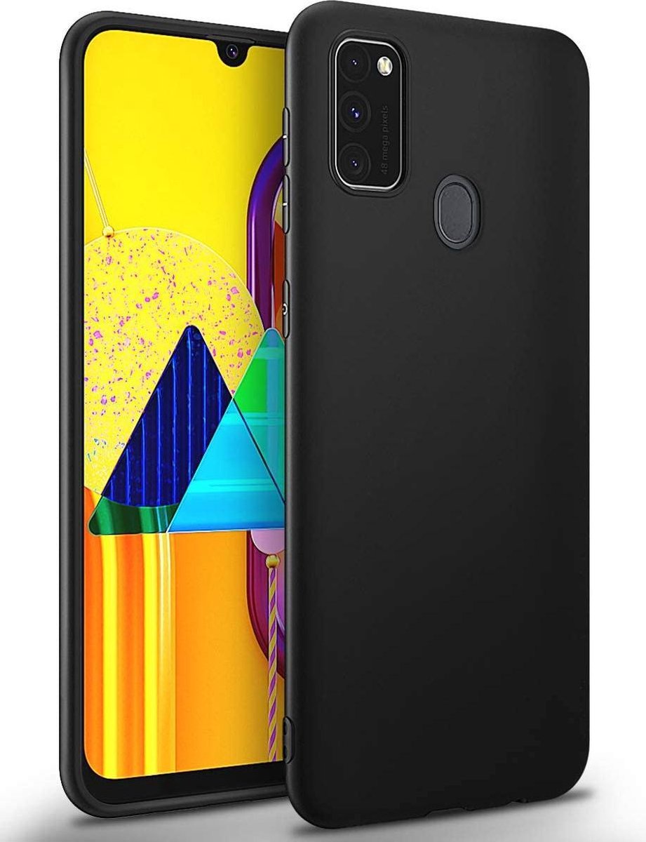 HB Hoesje Geschikt voor Samsung Galaxy M21 - Zwart - Siliconen Back Cover