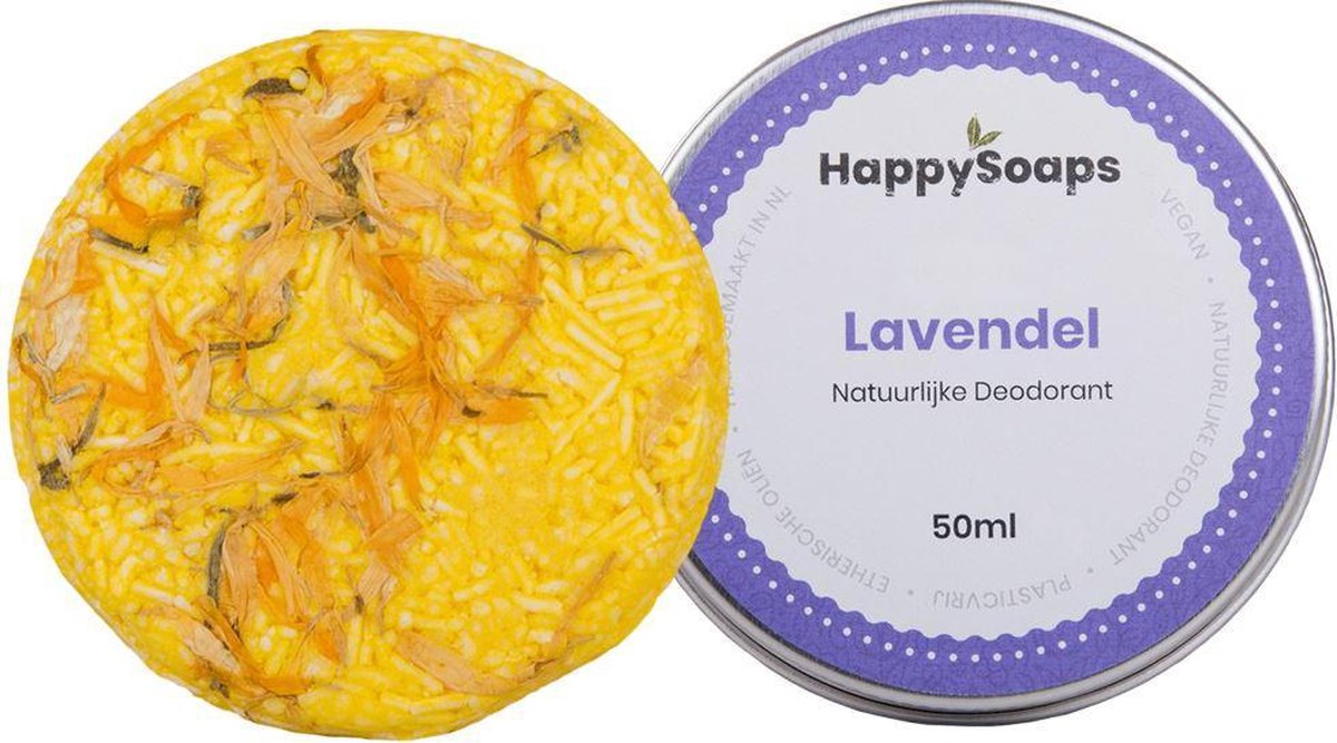 SET HappySoaps Natuurlijke deodorant LAVENDEL & Shampoo Bar CHAMOMILE|Vegan, natuurlijk en handgemaakt