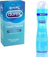 Durex Classic Natural 12 stuks & Durex Sensitive 100 ml