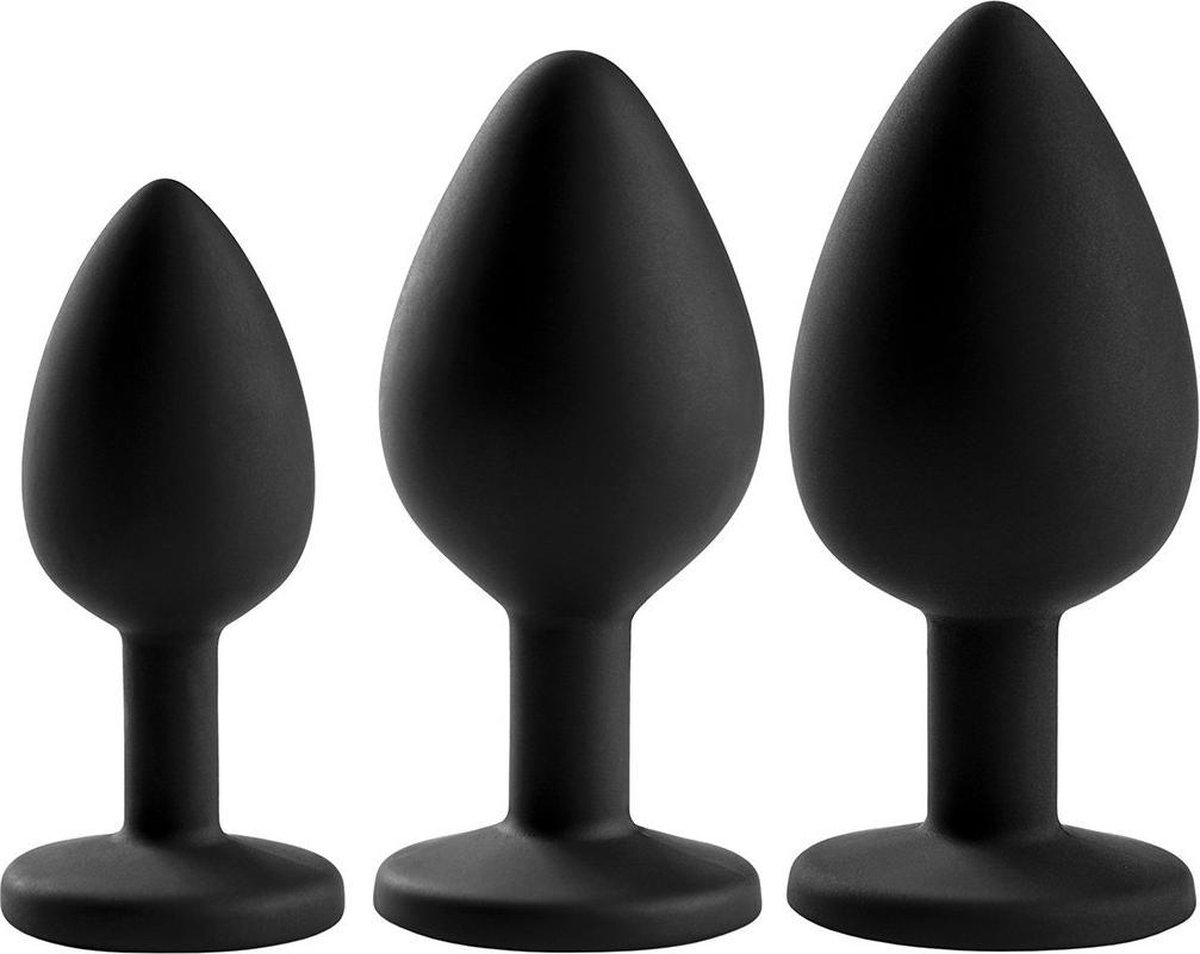 Elegante Buttplug Set 3 Stuks - Zwart