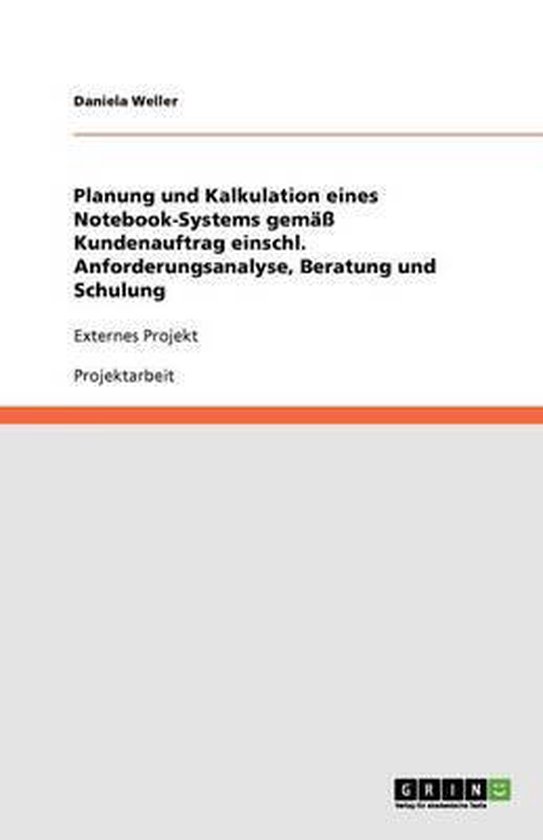 Planung und Kalkulation eines Notebook-Systems gemäß Kunde ... - cover