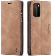 CaseMe - Huawei P40 Pro hoesje - Wallet Book Case - Magneetsluiting - Licht Bruin