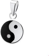 Robimex Collection Hanger Yin Yang 11 mm Emaille Zilver