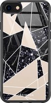 iPhone SE 2020 hoesje glass - Abstract painted | Apple iPhone SE (2020) case | Hardcase backcover zwart