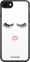 iPhone SE 2020 hoesje glass - Kiss wink | Apple iPhone SE (2020) case | Hardcase backcover zwart
