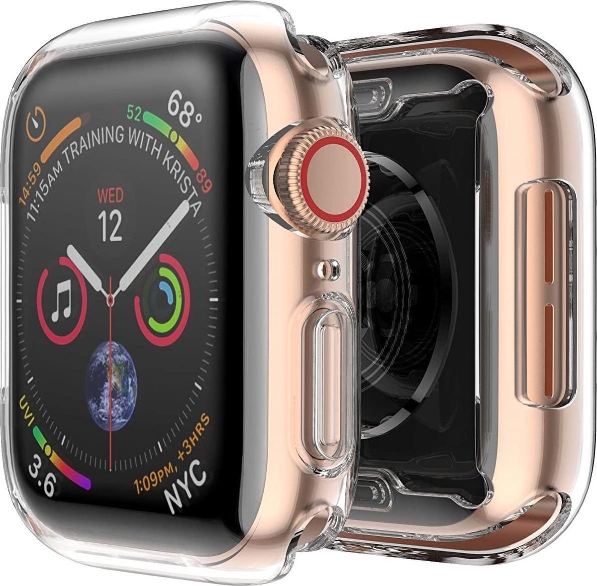Full Cover Bumper voor Apple Watch 44mm Siliconen Case