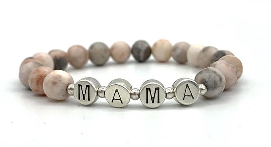 Armband mama - natuursteen - Maat S/M - Moederdagtip!