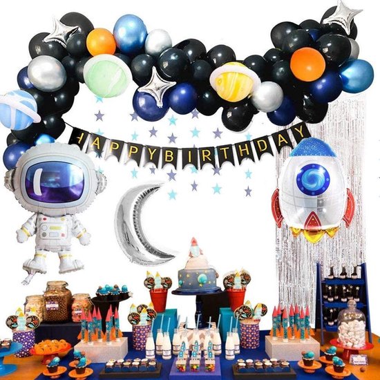 optocht Aan het water puppy Decoratie Versiering verjaardag – raket -astronaut – Kinderfeest – Feest  jongen -... | bol.com